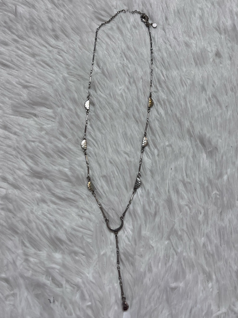 Silver Toned Lariat Necklace